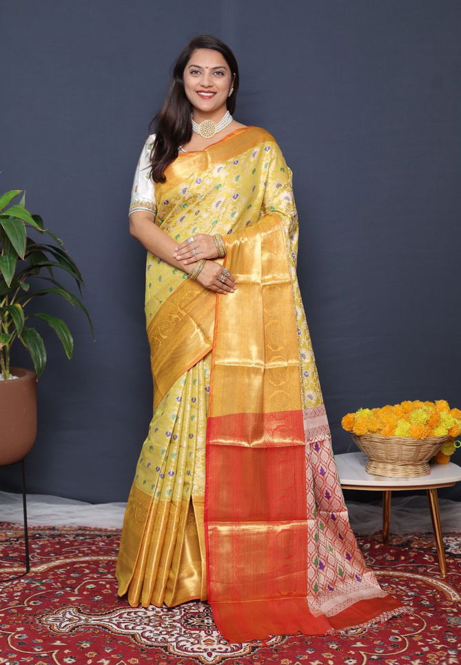 Tissue Meenakari Silk Kanchipuram Saree Catalog